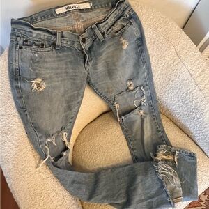 🌺🌺🔥 Brandy Melville Light Blue Distressed Skinny Jeans Size Small